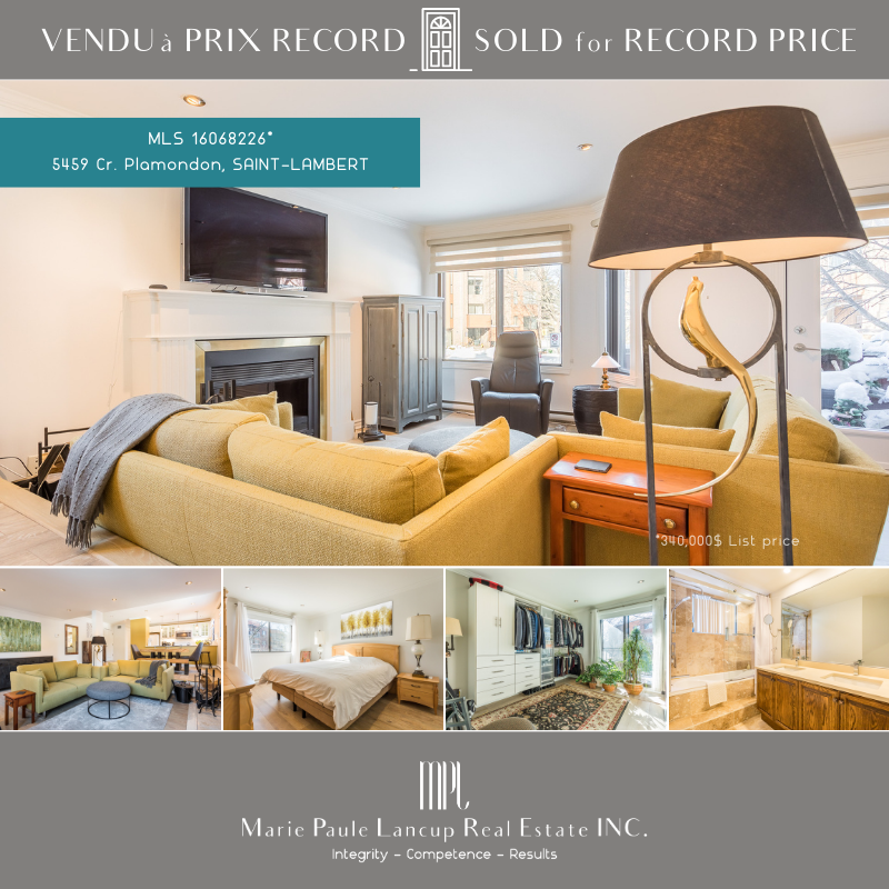 Marie Paule Lancup Real Estate Inc - 5459 Cr. Plamondon SAINT-LAMBERT - VENDUE - SOLD