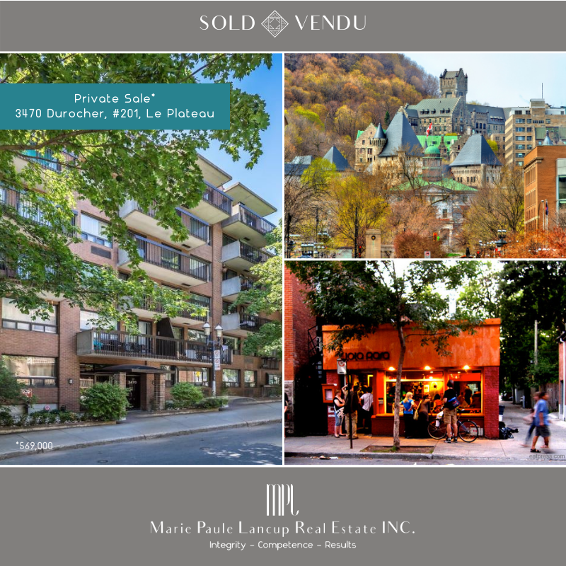 Marie Paule Lancup Real Estate Inc - 3470 Rue Durocher, apt. 201 MONTREAL (LE PLATEAU) - SALE & PURCHASE - VENTE & ACHAT