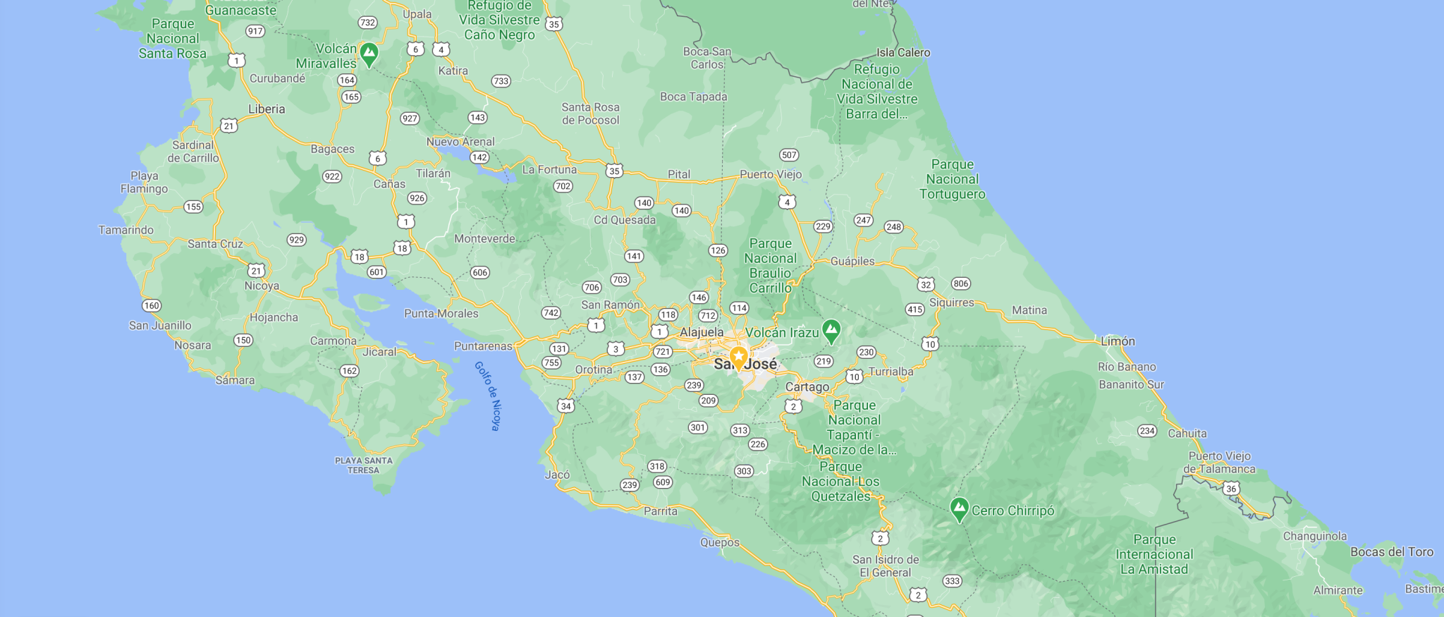 Costa Rica Properties MAP
