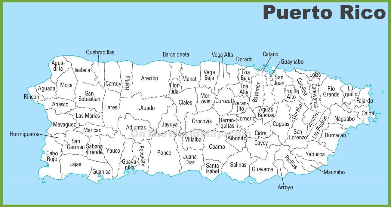 miami and san juan puerto rico map