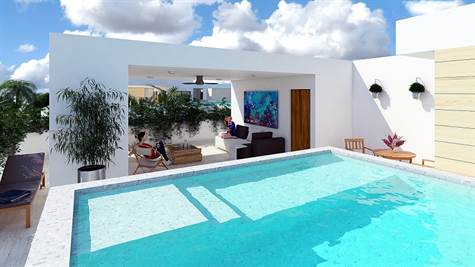 NEW CONDOS for sale in TULUM - view on the nature SWIMMING POOL