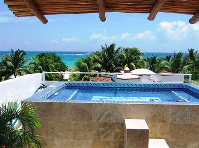 4 bedroom house with 2 pools ocean view one block from the beach for sale in Playacar Phase 1., Suite MLS-BRPC203, Playa del Carmen, Quintana Roo