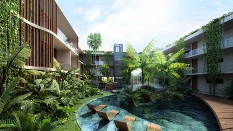 BEAUTIFUL NEW PROJECT CONDO FOR SALE IN TULUM POOL COMMUNAL GARDEN