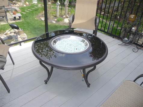 Natural gas fire bowl stays