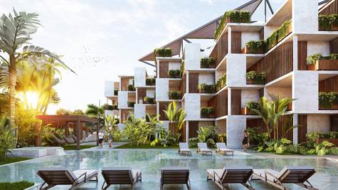 lateral view - condo with terrace for sale in Playa del Carmen