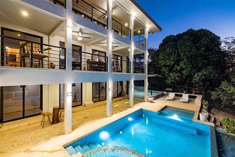 House and Pool Night View