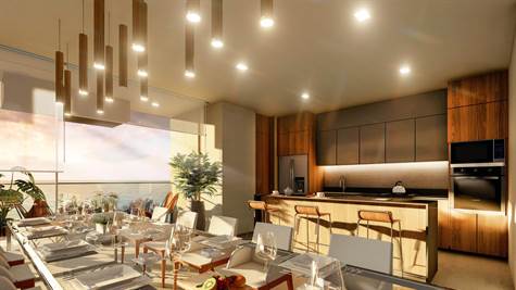 kitchen and dining room Extraordinary Nautical Penthouse for Sale in Puerto Cancun