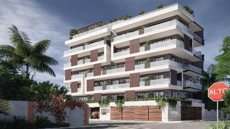 APPARTMENT WITH BALCONY FOR SALE IN COZUMEL FRONT VIEW