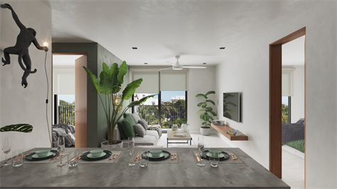APARTMENTS FOR SALE IN PLAYA DEL CARMEN - DINING ROOM