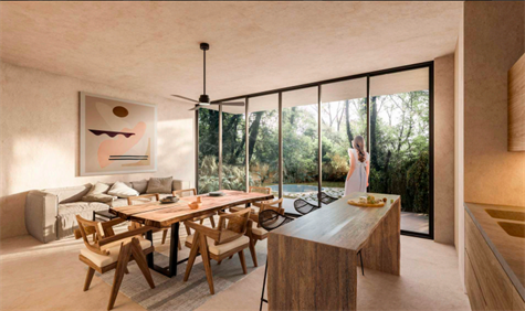 JUNGLE VIEW penthouse for sale in TULUM LIVING ROOM