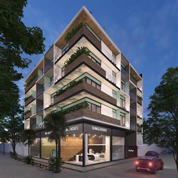 Lateral view - Superb condo with 3 balconies for sale in Playa del Carmen