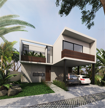 HOUSE ON 3 FLOORS FOR SALE WITH SECURITY PLAYA DEL CARMEN - OUTSIDE