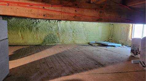Spray Foamed Crawl Space Under Home