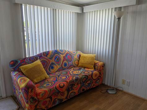 Pull out sofa in light filled Den