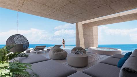Onceanfront 4 bedroom penthouse for sale in Puerto Morelos