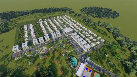 Areal view Masterplan (commerical, park, recreational area, condos, Villas)
