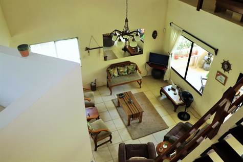 View to living room from loft.