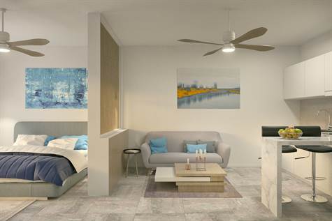 CHARMING NEW PROJECT DEVELOPMENT FOR SALE IN PLAYA DEL CARMEN living room