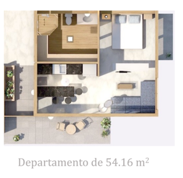 APPARTMENT WITH 1 BEDROOM FOR SALE IN PLAYA DEL CARMEN PLAN