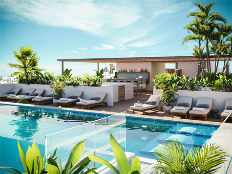 Luxurious Studio in a Condo Hotel Concept close to the Beach for sale in Playa del Carmen 