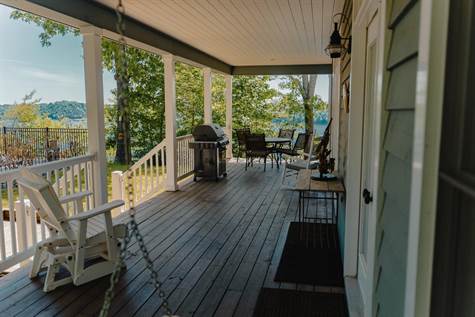 Cool veranda with a lake view