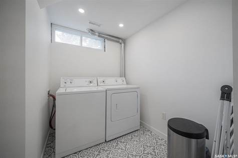 separate laundry room in basement