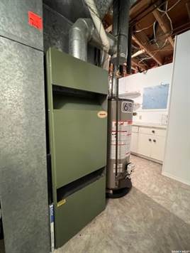 Natural gas forced air furnace & gas water heater