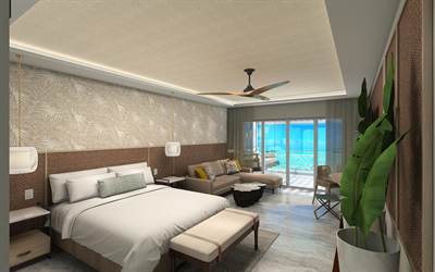 Ocean front 1 bed 1.5 bath 3rd floor Queen Suite - Belize Marriott Residences Ambergris Caye, Suite 349, Ambergris Caye, Belize