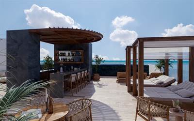 Oceanfront apartment with large terrace in Cancun
