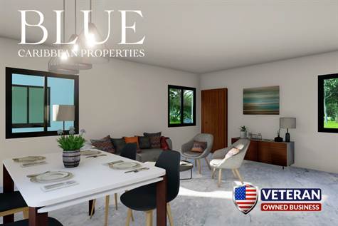 PUNTA CANA REAL ESTATE TOWNHOUSES FOR SALE - LIVING ROOM