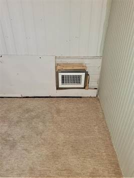 NEWLY VENTED FROM THE HVAC UNIT