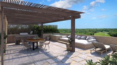 Golf course view penthouse with 140 m2 private terrace, service room, clubhouse, cenotes., Suite DPC274-8, Playa del Carmen, Quintana Roo