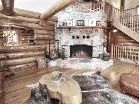 Beautiful wood fireplace