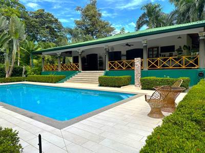 Iconic Hacienda-Style House, with River, Guest House on a Half Hectare Lot in the Center of Ojochal