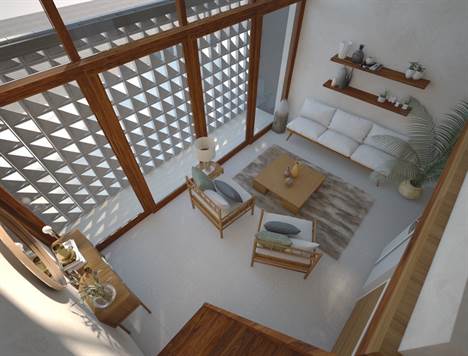 living room - Double height condo for sale in Tulum