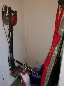 AREA BEHIND THE DOOR FOR SHELVING OR A REFRIGERATOR