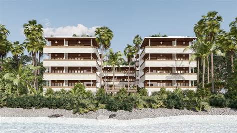 Facade from the sea - Ocean front condo for sale in Mahahual