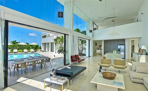 Barbados Luxury Elegant Properties Realty - Living Room with Panoramic Sea and Pool View
