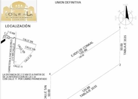 Land for sale to invest in Yucatan map