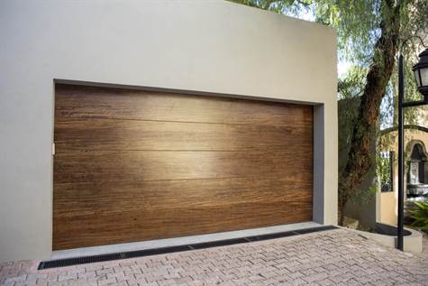 Wooden garage door