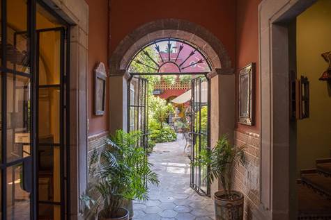 As you walk in your view is the beautiful courtyard.