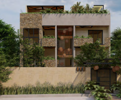 STUDIOS FOR SALE IN TULUM, ZONE 15 FRONT VIEW