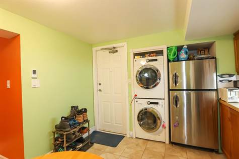 basement laundry in kitchen