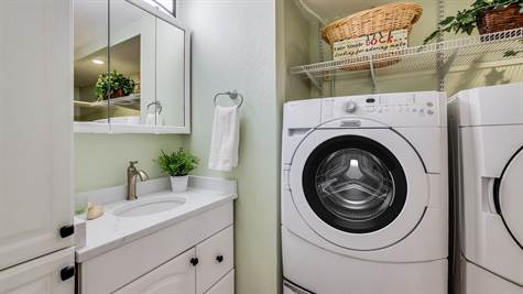 Full size front load washer & dryer included!