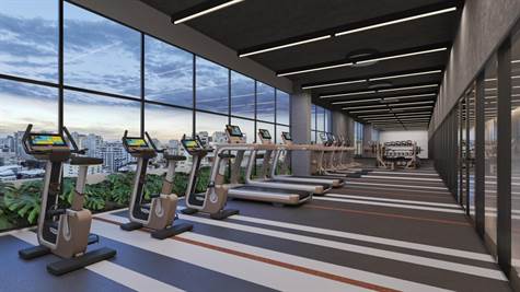 Gym with panoramic view