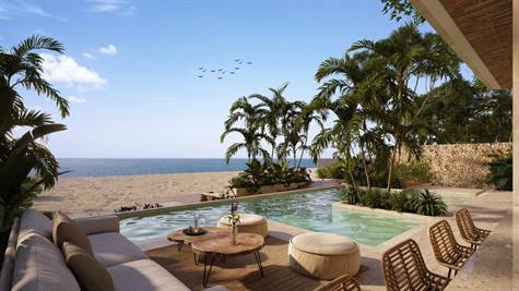 Beachfront 2 bedroom condo for sale in Puerto Morelos