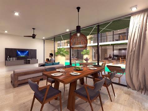 NEW CONDOS for sale in TULUM - view on the nature DINING ROOM