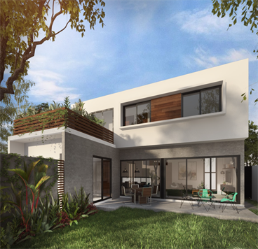 NEW HOUSE FOR SALE WITH SECURITY PLAYA DEL CARMEN - GARDEN