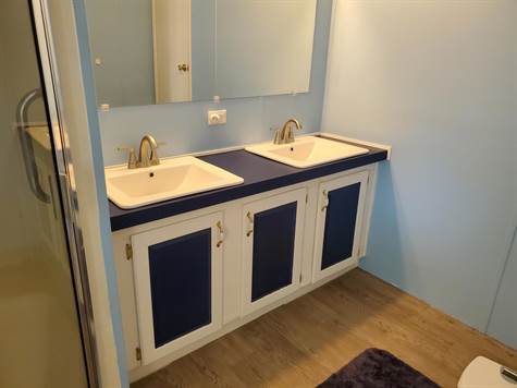 DOUBLE SINK VANITY WITH 2 NEW SINKS