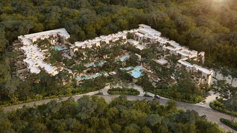 APARTMENT IN GATED COMMUNITY FOR SALE IN TULUM - AERIAL VIEW